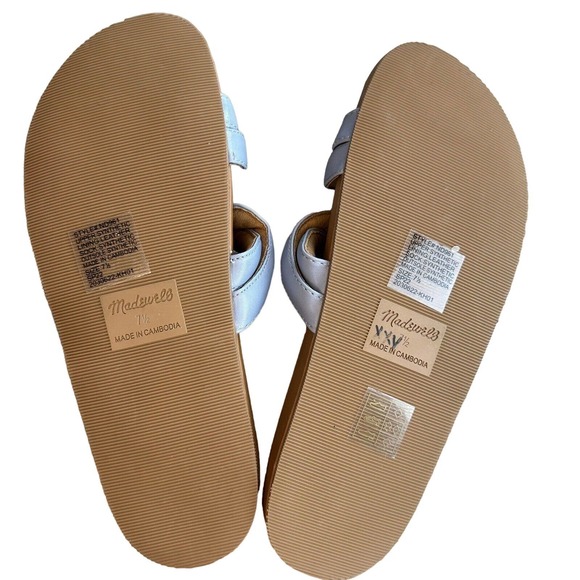 NWOB Madewell The Walker Slide-on Leather Sandal Serene Blue Size 7.5 ND961 - Picture 9 of 10